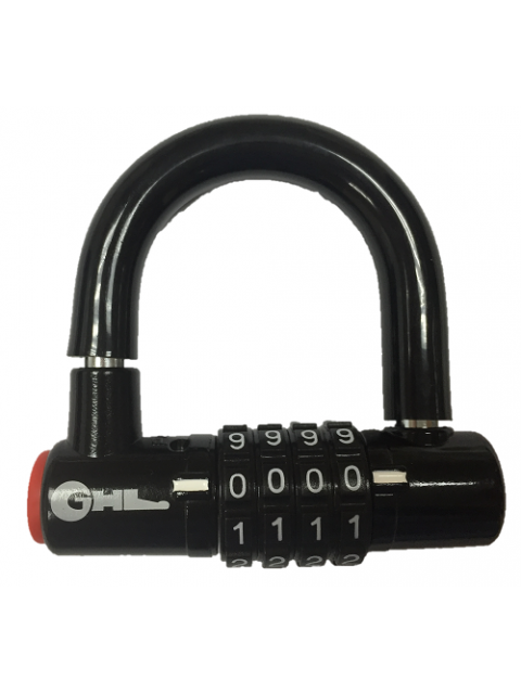 88mm 4-digit Resettable Combination Padlock with 10mm shackle - BLACK