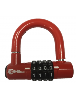 88mm 4-digit Resettable Combination Padlock with 10mm shackle - RED