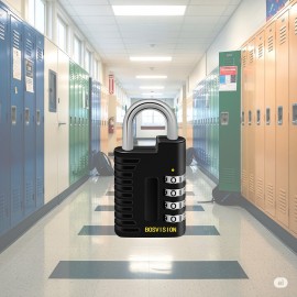  [Pack of 2] Combination Padlock for Gym Locker, School Locker, 6.4mm Shackle Diameter