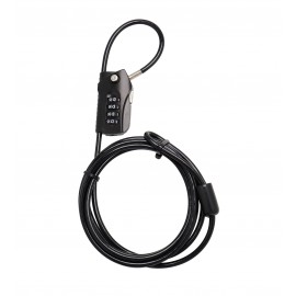 Combination Padlock with Security Cable of 2 End Loops (Double Loop Cable Lock) for Bike, Ski, Camping, Garden, Warehouse and Factory...