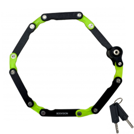 Folding Bike Lock Padlock, 12 Steel Bars (78cm) with 2 disc keys and mount bracket