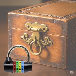 4-Digit Combination Padlock for Gym Locker and Escape Room, Code Padlock, 7.8mm shackle