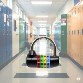 4-Digit Combination Padlock for Gym Locker and Escape Room, Code Padlock, 7.8mm shackle