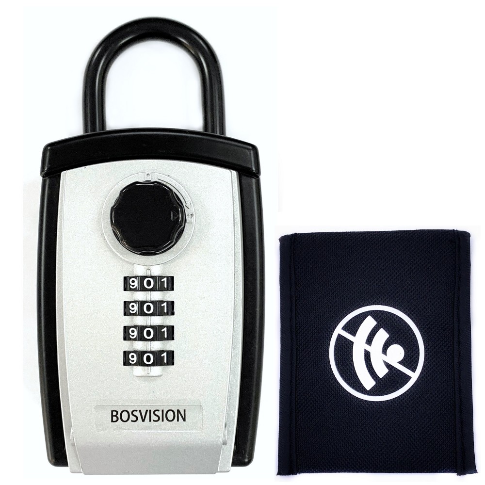 Large Key Lock Box, Key Safe Box, Key Box with Code, Key Locker with one Faraday Pouch Bag to Block Signal of Keyless Car Key Fob Large Key Lock Box, Key Safe Box, Key Box with Code, Key Locker with one Faraday Pouch Bag to Block Signal of Keyless Car Key Fob