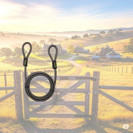 Security Steel Cable with Loops, Bikes Steel Cable, Braided Steel Flex Cable, 10mm for U-Lock and Padlock