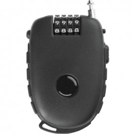Cable Combination Padlock for Bike, Ski Equipment, Stroller with 90cm / 2.4mm (Diameter) Steel Retractable Cable