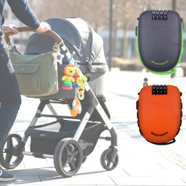 Cable Combination Padlock for Bike, Ski Equipment, Stroller with 90cm / 2.4mm (Diameter) Steel Retractable Cable