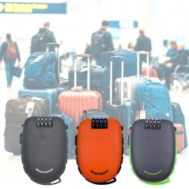 Cable Combination Padlock for Bike, Ski Equipment, Stroller with 90cm / 2.4mm (Diameter) Steel Retractable Cable