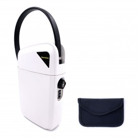 Portable Safe, White, Combination & Master Key Access, 1 Faraday Bag, 13.9 x 9.0 x 5.4 cm