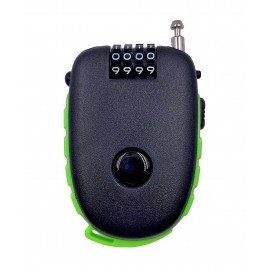 Cable Combination Padlock for Bike, Ski Equipment, Stroller with 90cm / 2.4mm (Diameter) Steel Retractable Cable